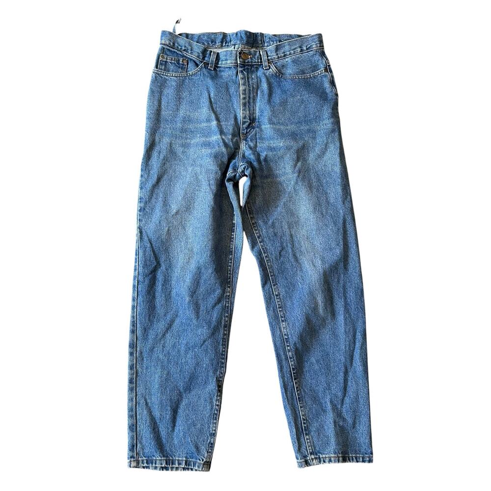 LL Bean Upcycled Jeans Cinched Waist Relaxed Straight Leg 30x28